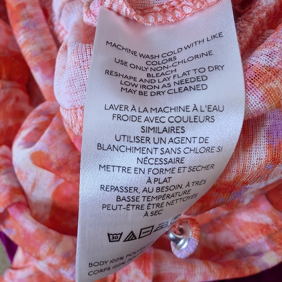 Anthropologie Long Sleeve Femme Ruched Cropped Top Pink / Salmon Size Small - Picture 9 of 9